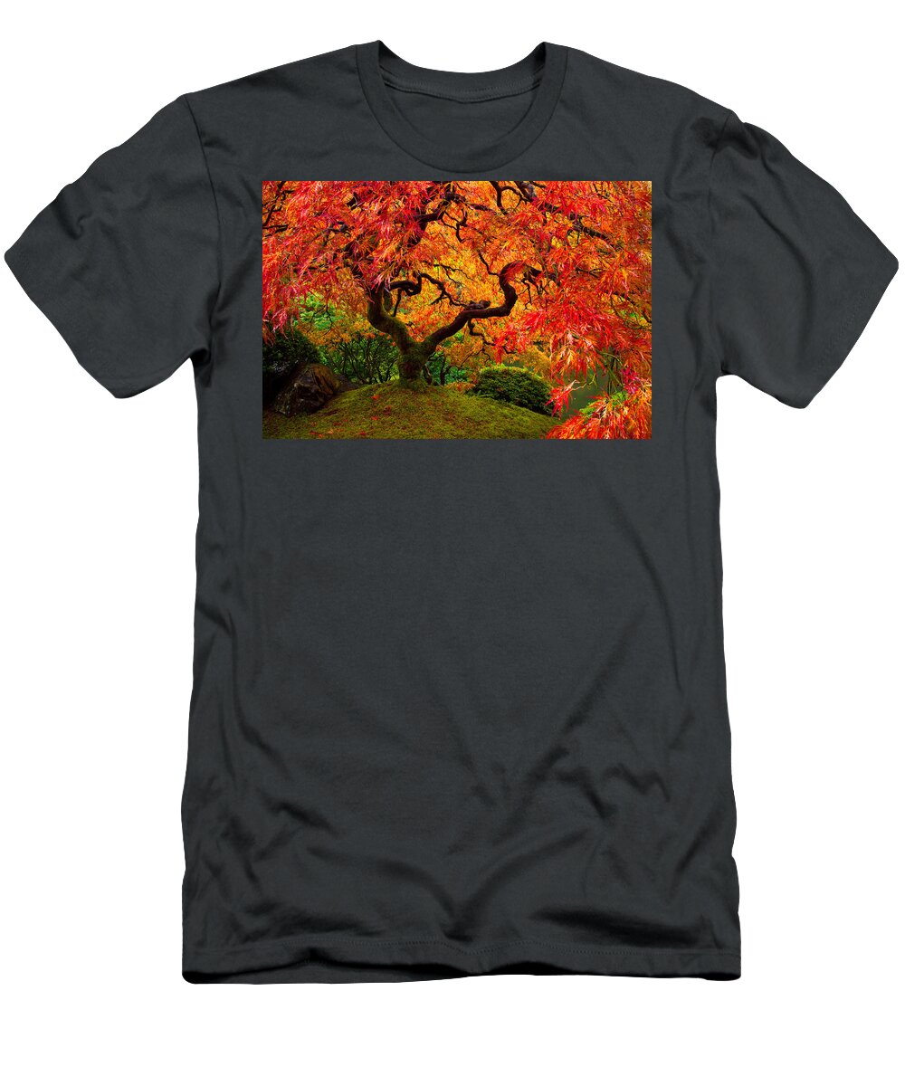 Portland T-Shirt featuring the photograph Flaming Maple by Darren White