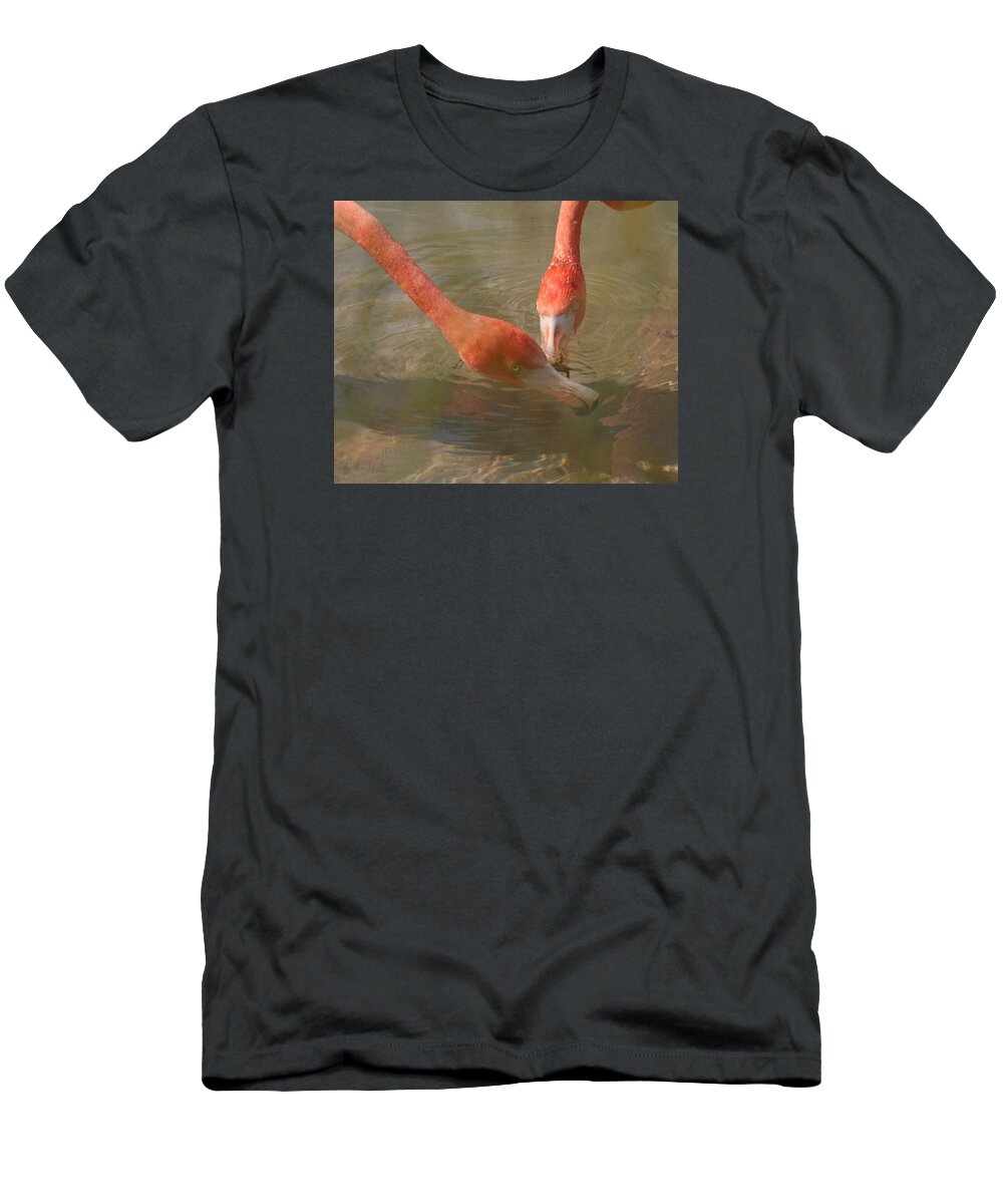 Flamingo T-Shirt featuring the photograph A Pair of Flamingoes by Valerie Collins