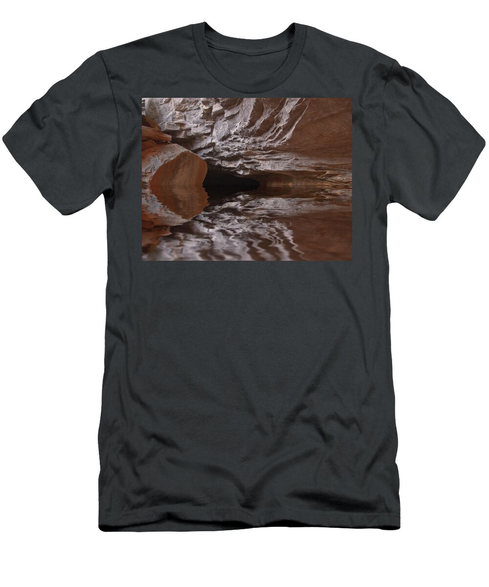 Landscape T-Shirt featuring the photograph flooded Ohio cave by Flees Photos