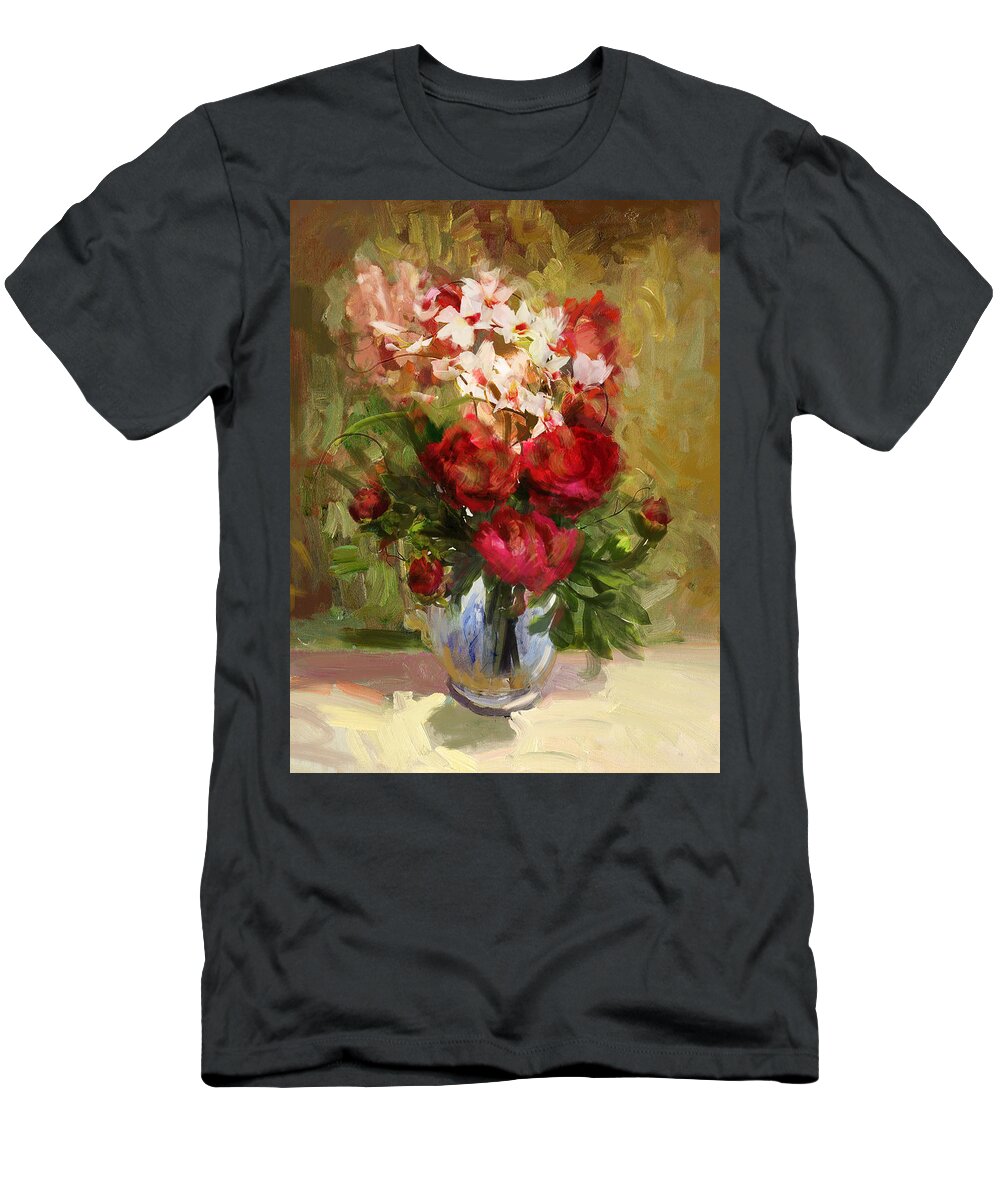 Flower T-Shirt featuring the painting Floral 9 by Mahnoor Shah
