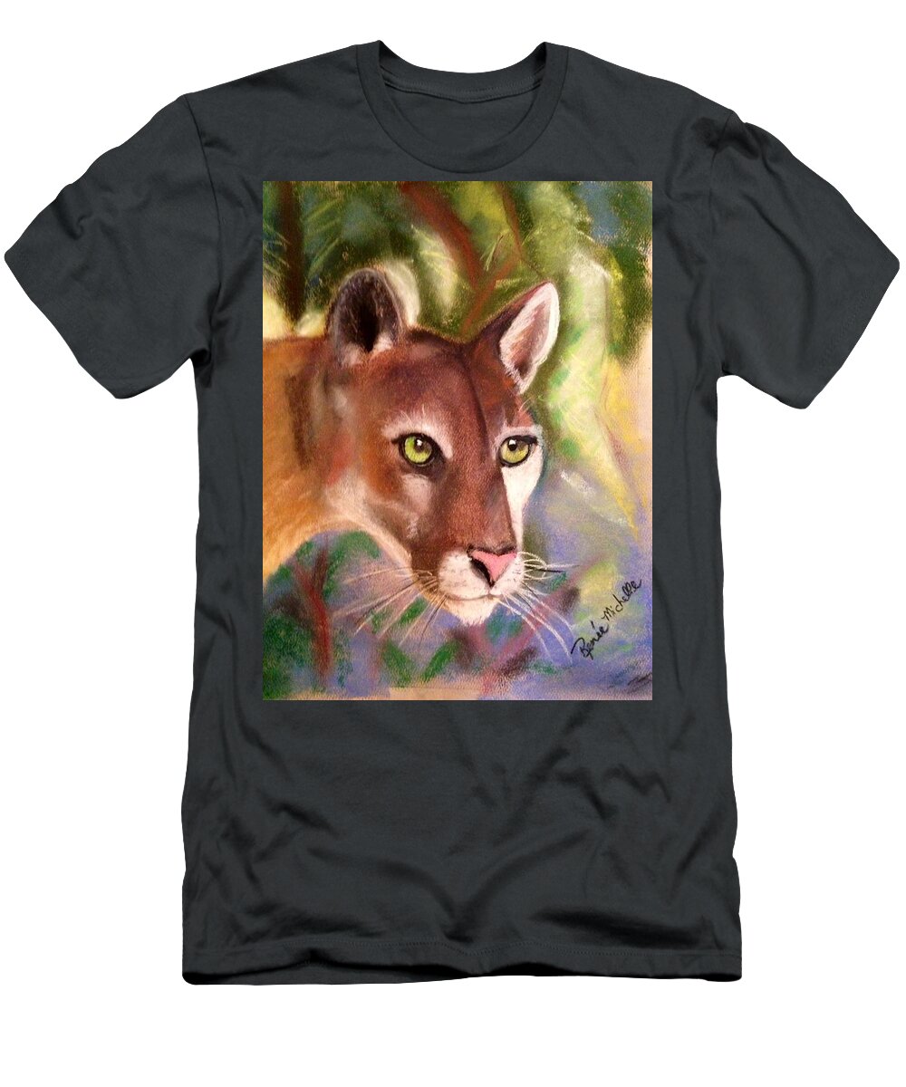 Panther T-Shirt featuring the pastel Florida Panther by Renee Michelle Wenker