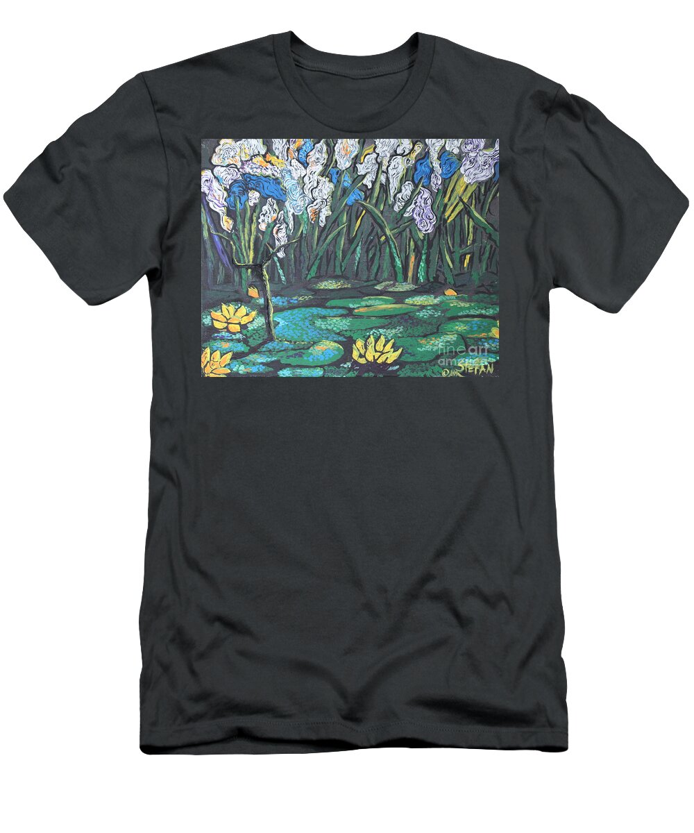 Nature T-Shirt featuring the painting Flower Garden by Stefan Duncan