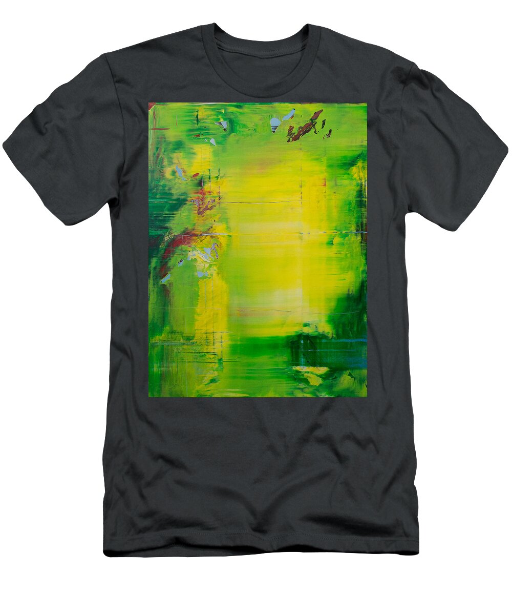 Derek Kaplan Art T-Shirt featuring the painting Flower In The Rain by Derek Kaplan