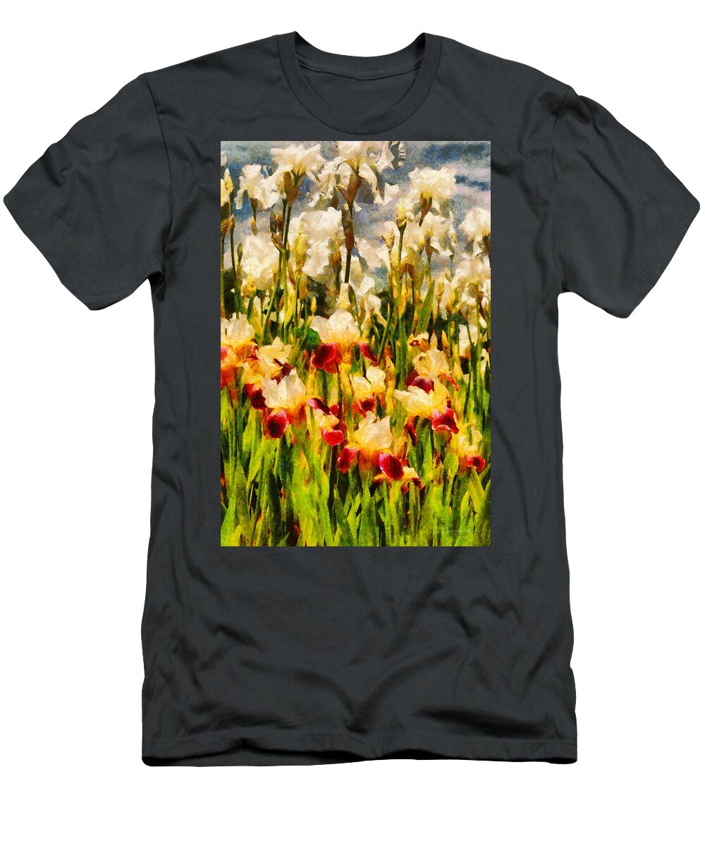 Iris T-Shirt featuring the digital art Flower - Iris - Mildred Presby 1923 by Mike Savad