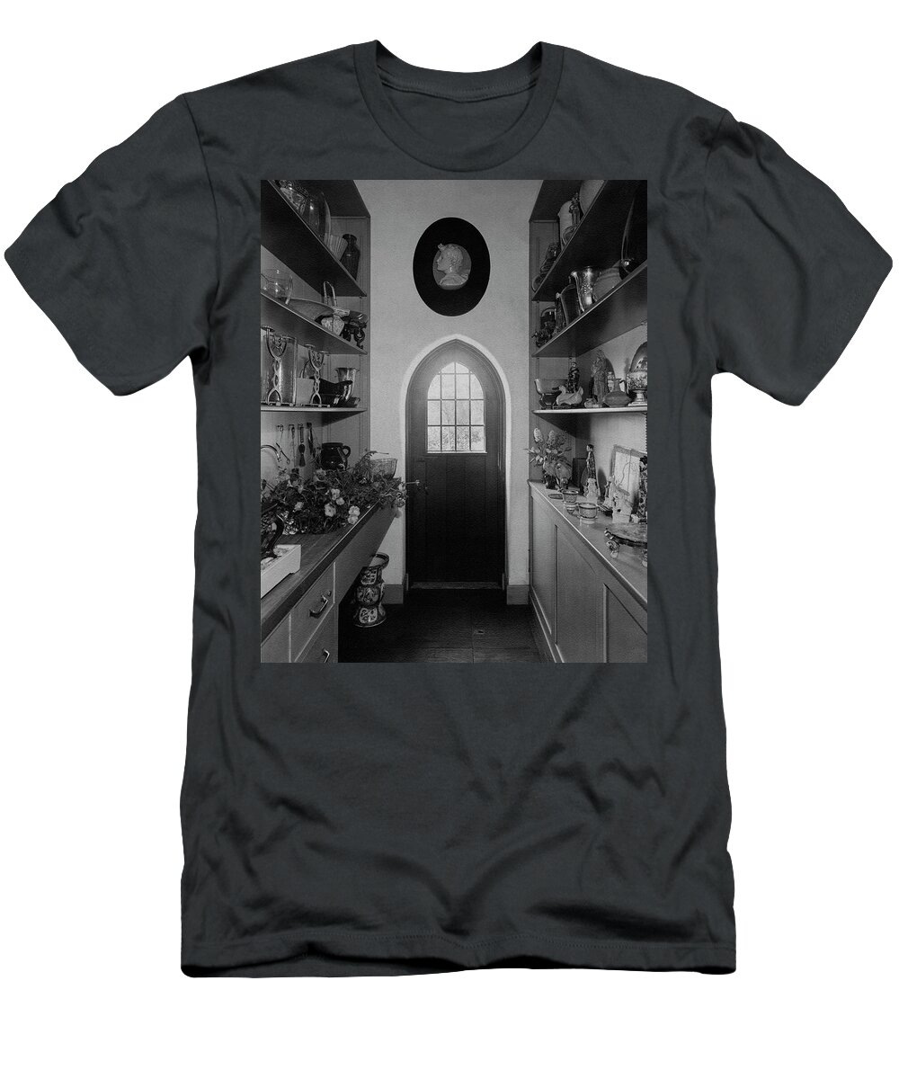 Architecture T-Shirt featuring the photograph Flower Room In The Home Of Mrs. Charles Wheeler by Peter Nyholm & F.S. Lincoln