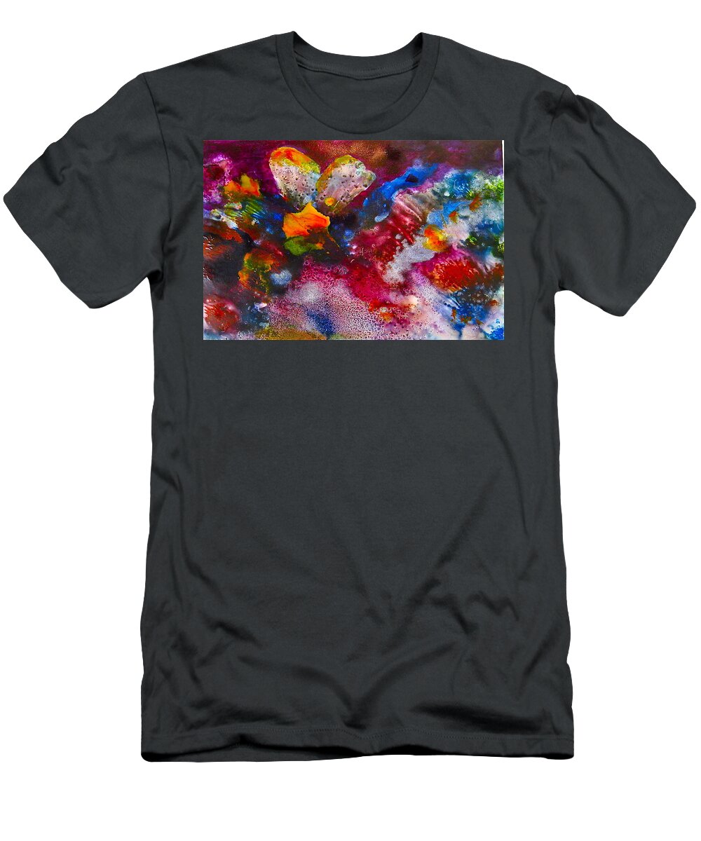 Butterfly T-Shirt featuring the painting Flutter-by by Janice Nabors Raiteri