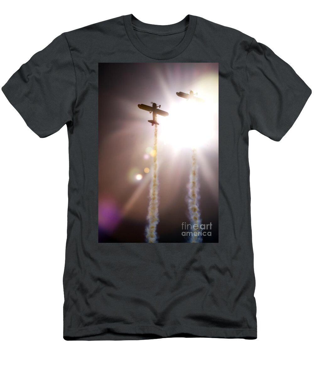 Wingwalkers T-Shirt featuring the photograph Flying To The Sunshine by Ang El