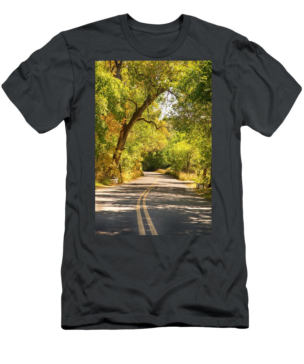 Colorado T-Shirt featuring the photograph Follow the Yellow Lines by James BO Insogna