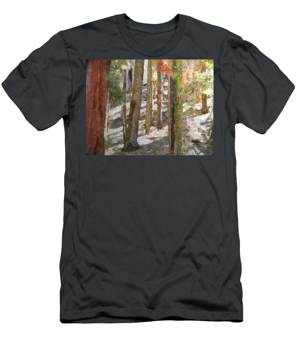 California T-Shirt featuring the painting Forest for the Trees by Jeffrey Kolker