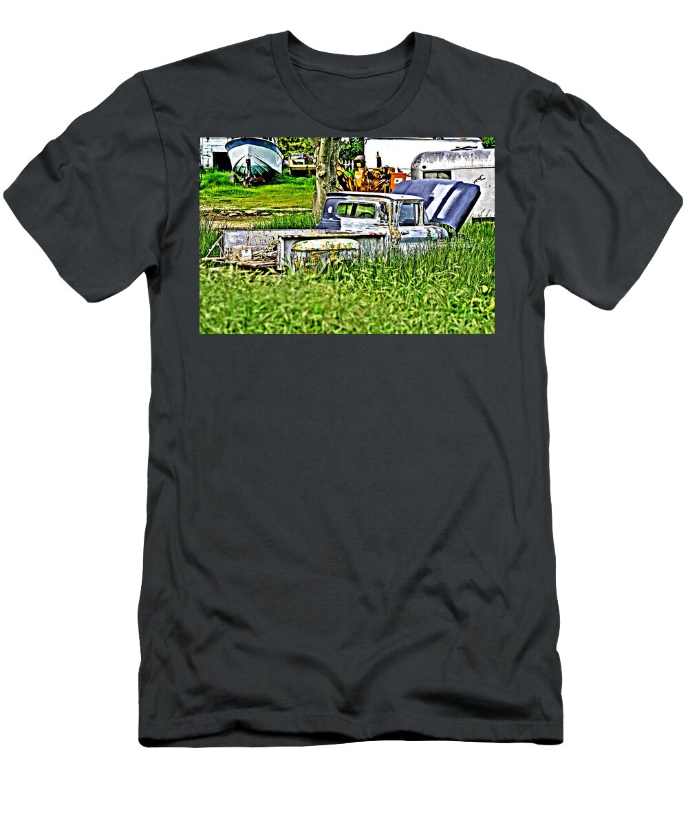  Vintage Pickup Truck T-Shirt featuring the photograph Forgotten GR8 Rides by Joseph Coulombe