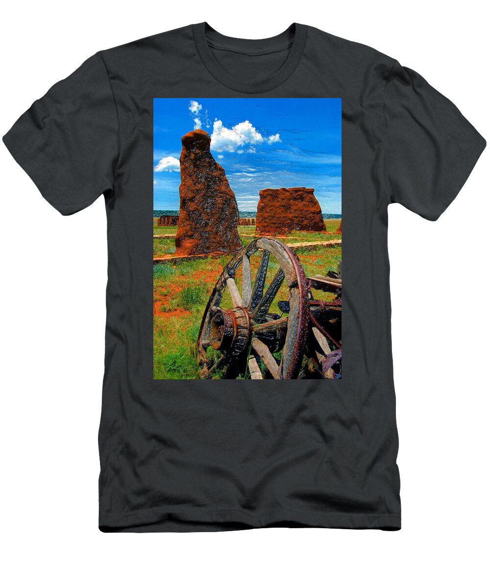 Fort Union New Mexico T-Shirt featuring the painting Fort Union New Mexico by David Lee Thompson