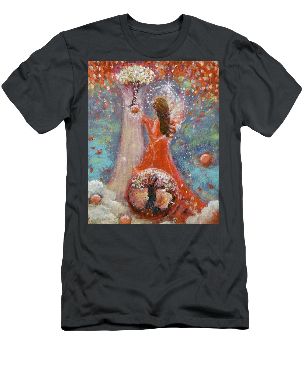 Angel T-Shirt featuring the painting Freedom's Vine by Ashleigh Dyan Bayer