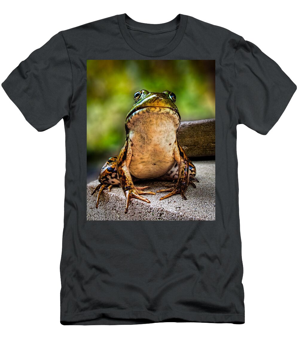 Frog T-Shirt featuring the photograph Frog Prince or so he thinks by Bob Orsillo