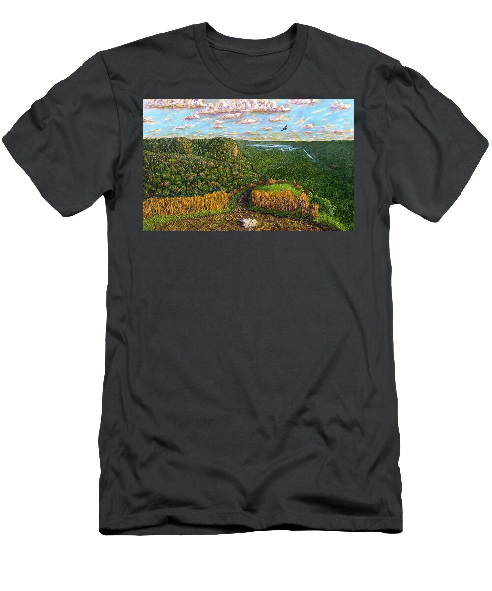 Richard Wandell T-Shirt featuring the painting From Miller Bluff by Richard Wandell