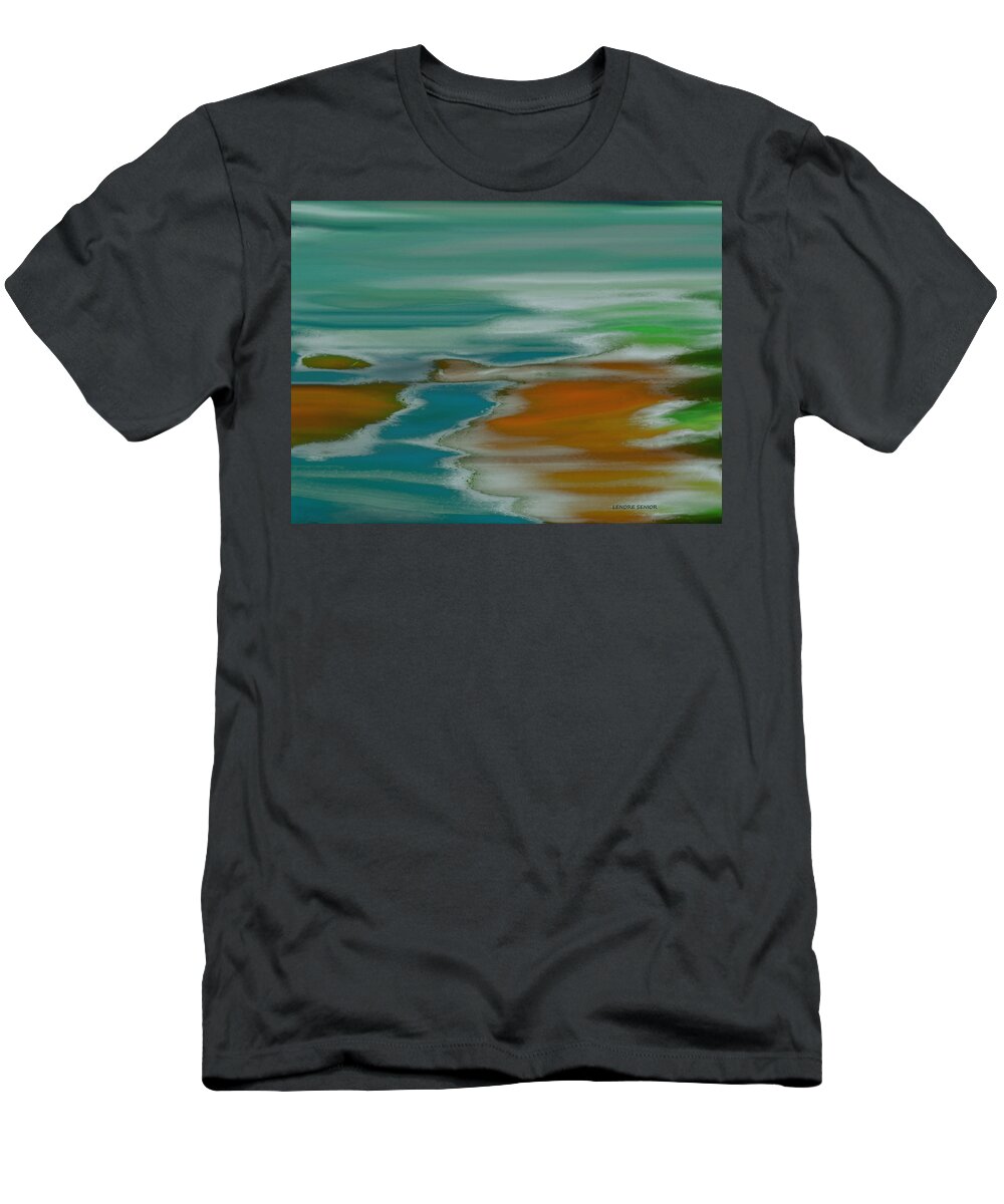 Abstract T-Shirt featuring the painting From the River to the Sea by Lenore Senior