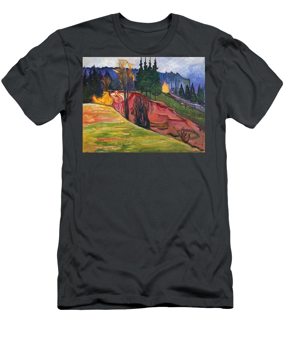 Munch T-Shirt featuring the painting From Thuringewald by Pam Neilands