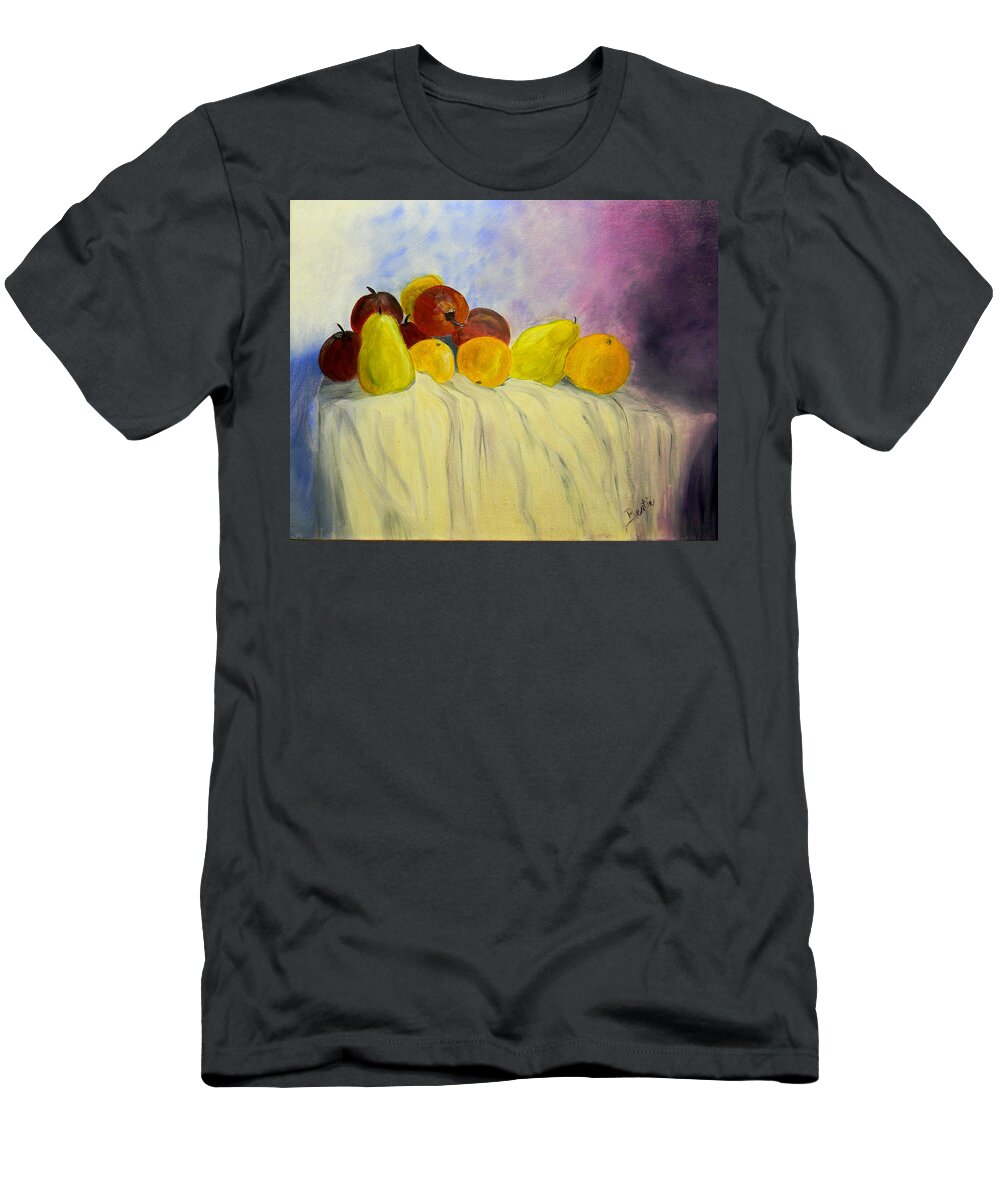 Fruit T-Shirt featuring the painting Fruit by Bertie Edwards