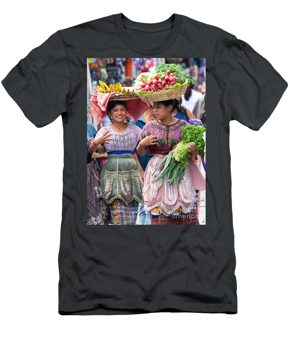 Colorful T-Shirt featuring the photograph Fruit Sellers in Antigua Guatemala by David Smith
