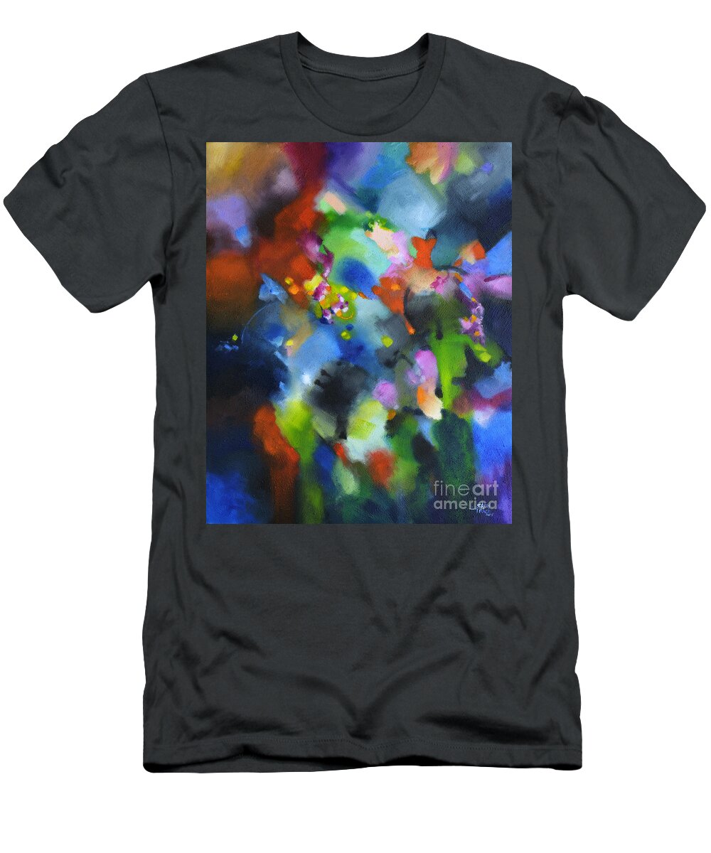Abstract T-Shirt featuring the painting Full Range by Sally Trace