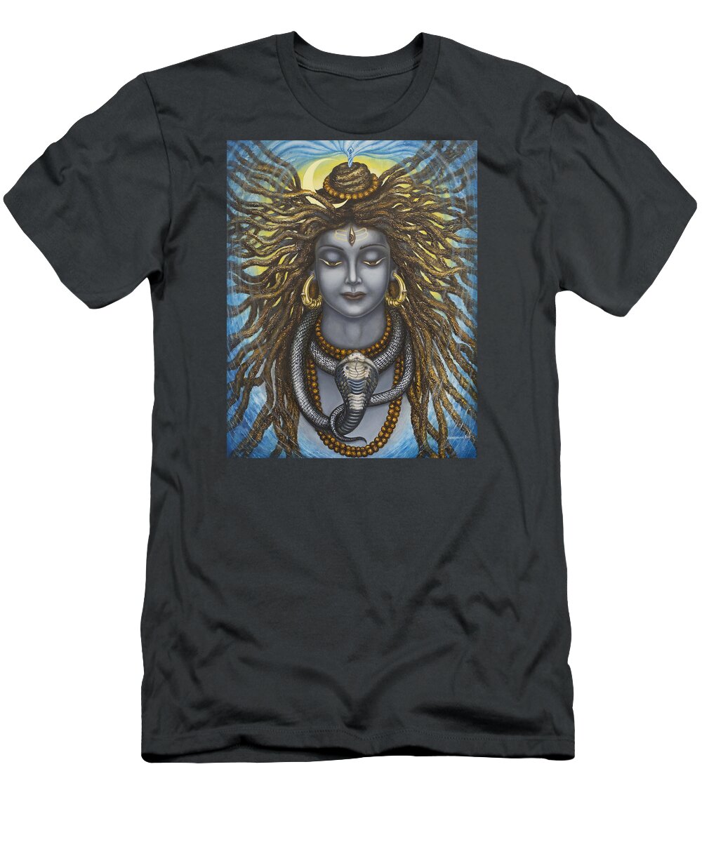 Shiva T-Shirt featuring the painting Gangadhara Shiva by Vrindavan Das