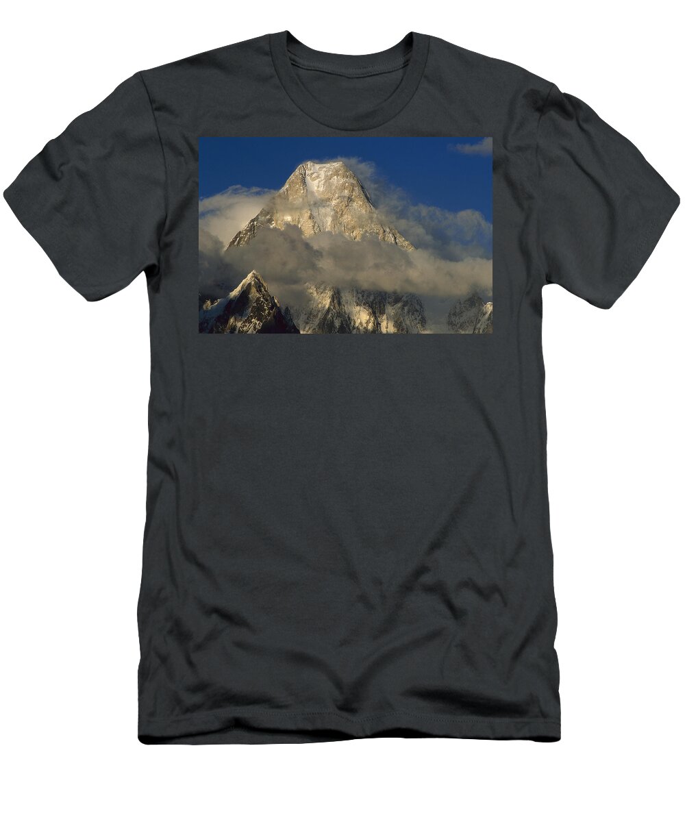 Feb0514 T-Shirt featuring the photograph Gasherbrum Iv Western Face Pakistan by Ned Norton