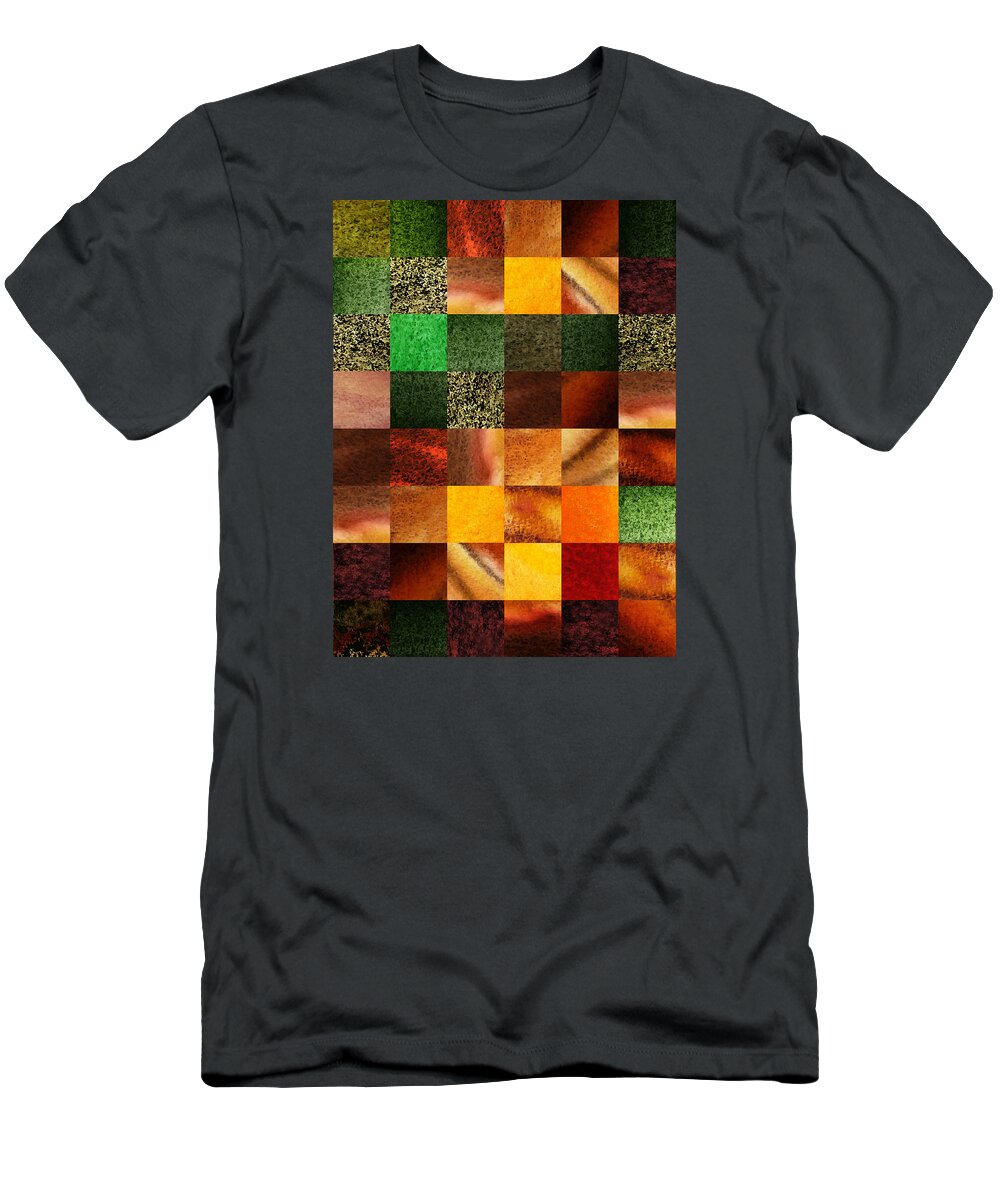 Abstract T-Shirt featuring the painting Geometric Design Squares Pattern Abstract III by Irina Sztukowski