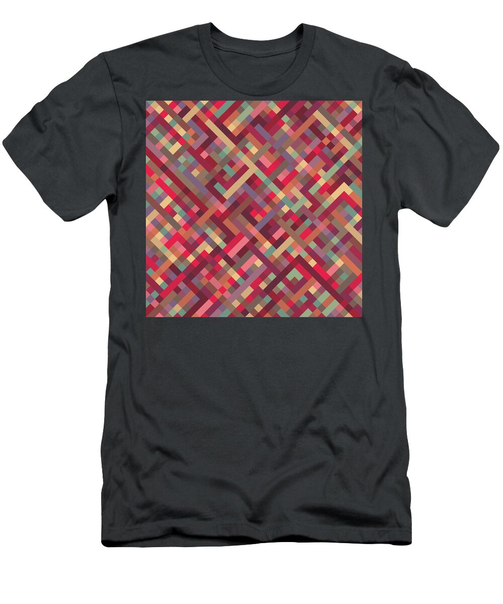 Abstract T-Shirt featuring the digital art Geometric Lines by Mike Taylor