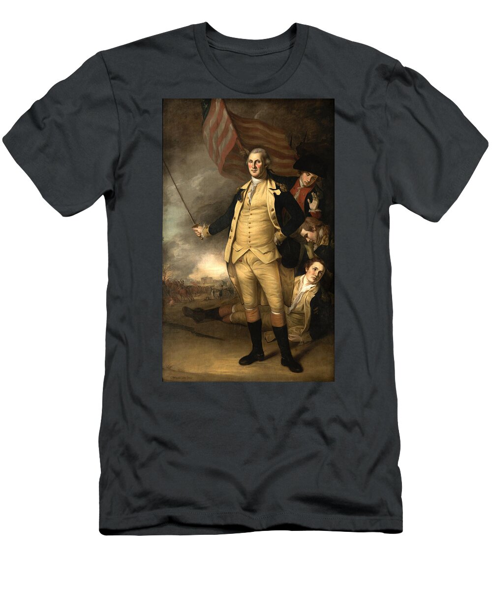 Charles Willson Peale T-Shirt featuring the painting George Washington at the Battle of Princeton by Charles Willson Peale