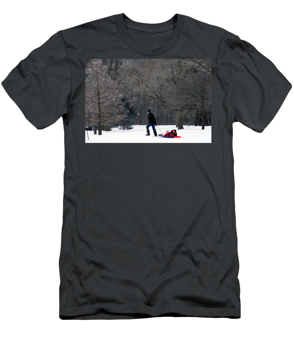 Winter T-Shirt featuring the photograph Getty-Up Daddy by Kay Novy