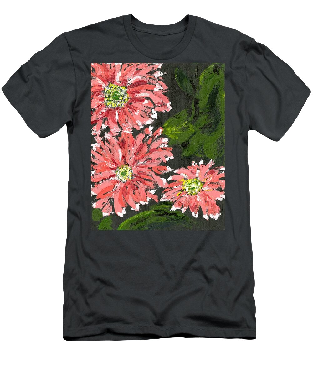 Flowers T-Shirt featuring the painting Giant Gerbera by Alice Faber