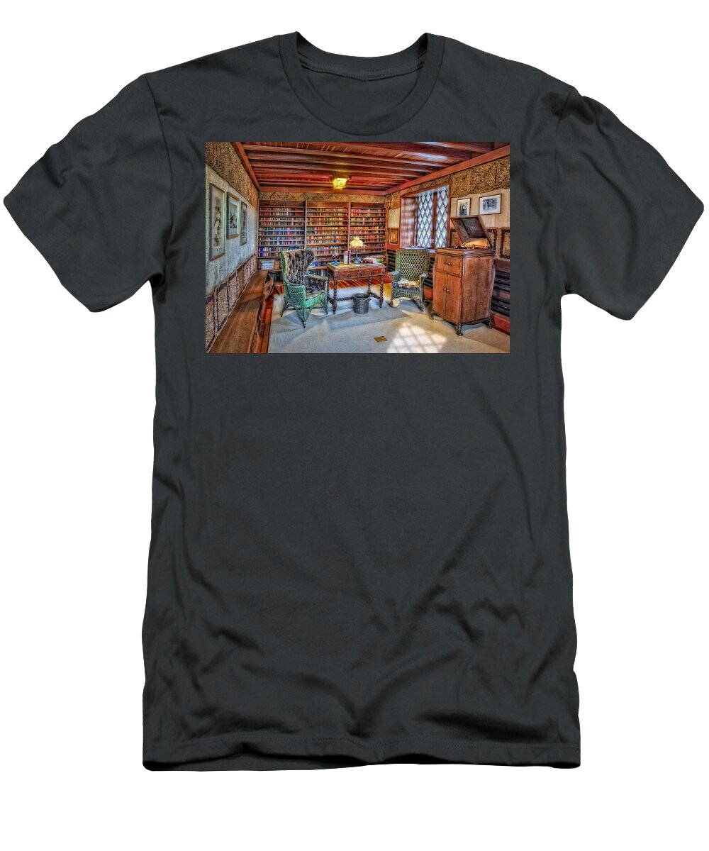 Connecticut T-Shirt featuring the photograph Gillette Castle Library by Susan Candelario