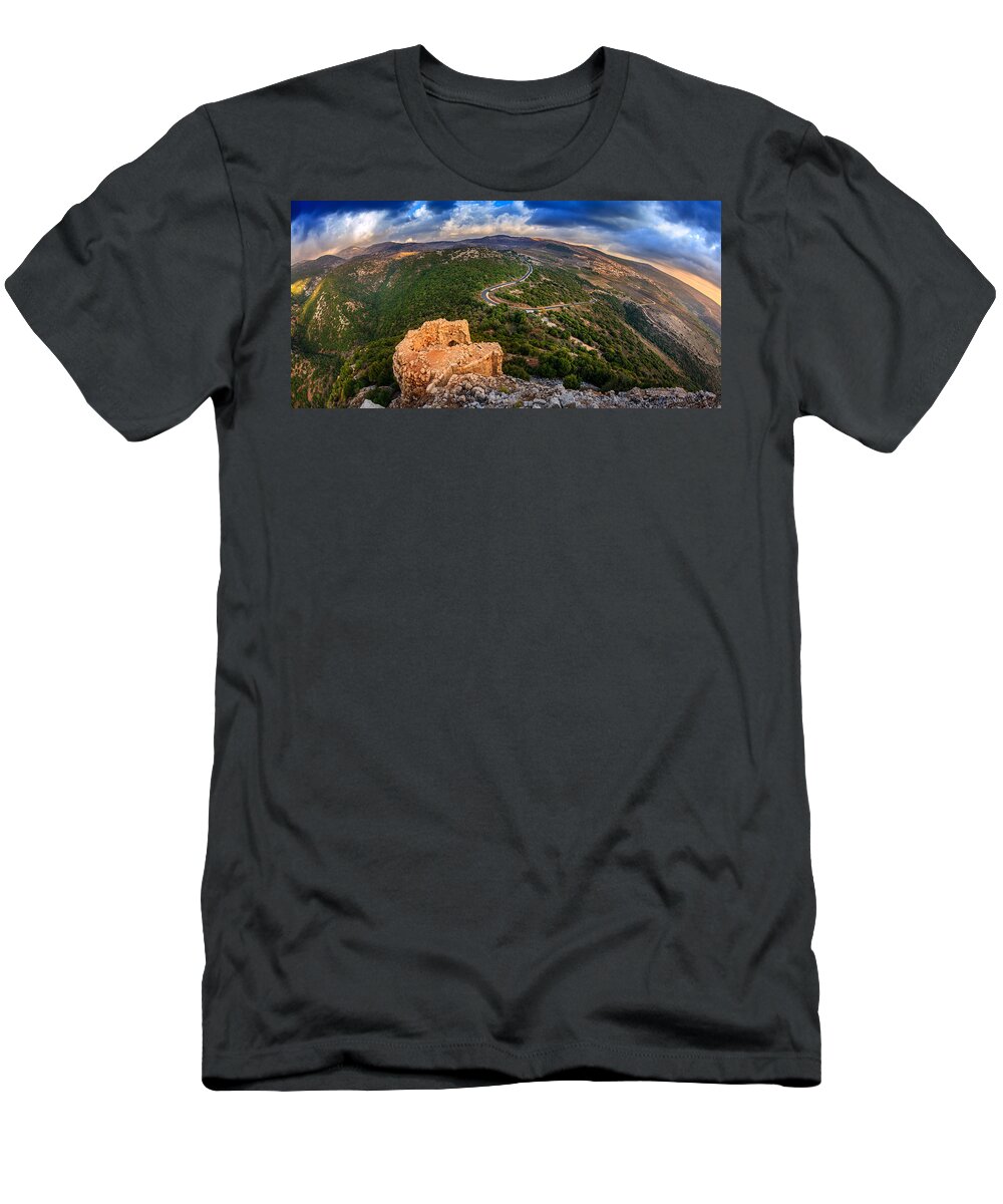 Castle T-Shirt featuring the photograph Golan Heights by Alexey Stiop