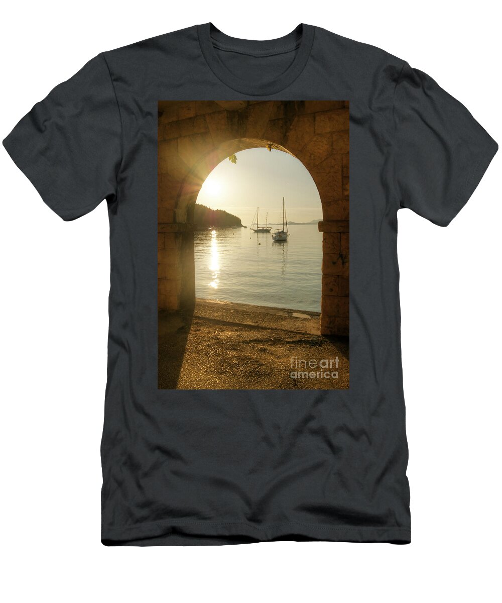 Sunset T-Shirt featuring the photograph Golden Archway Sunset by David Birchall