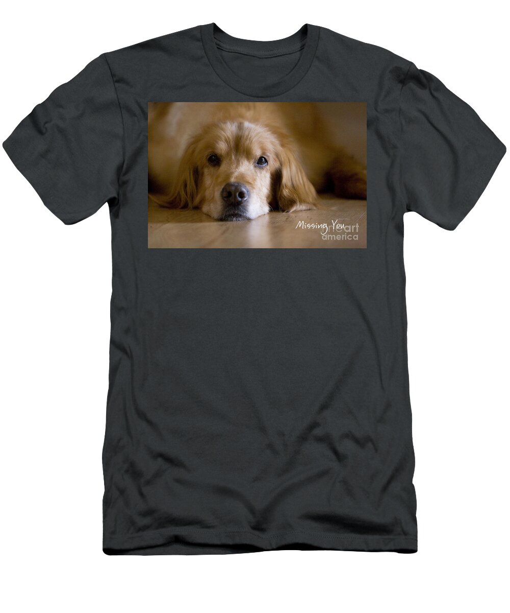 Golden Retriever T-Shirt featuring the photograph Golden Retriever Missing You by James BO Insogna