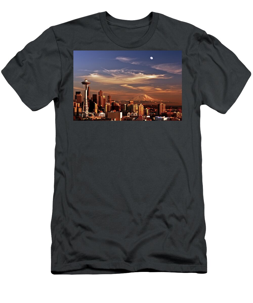 Seattle T-Shirt featuring the photograph Golden Seattle by Darren White