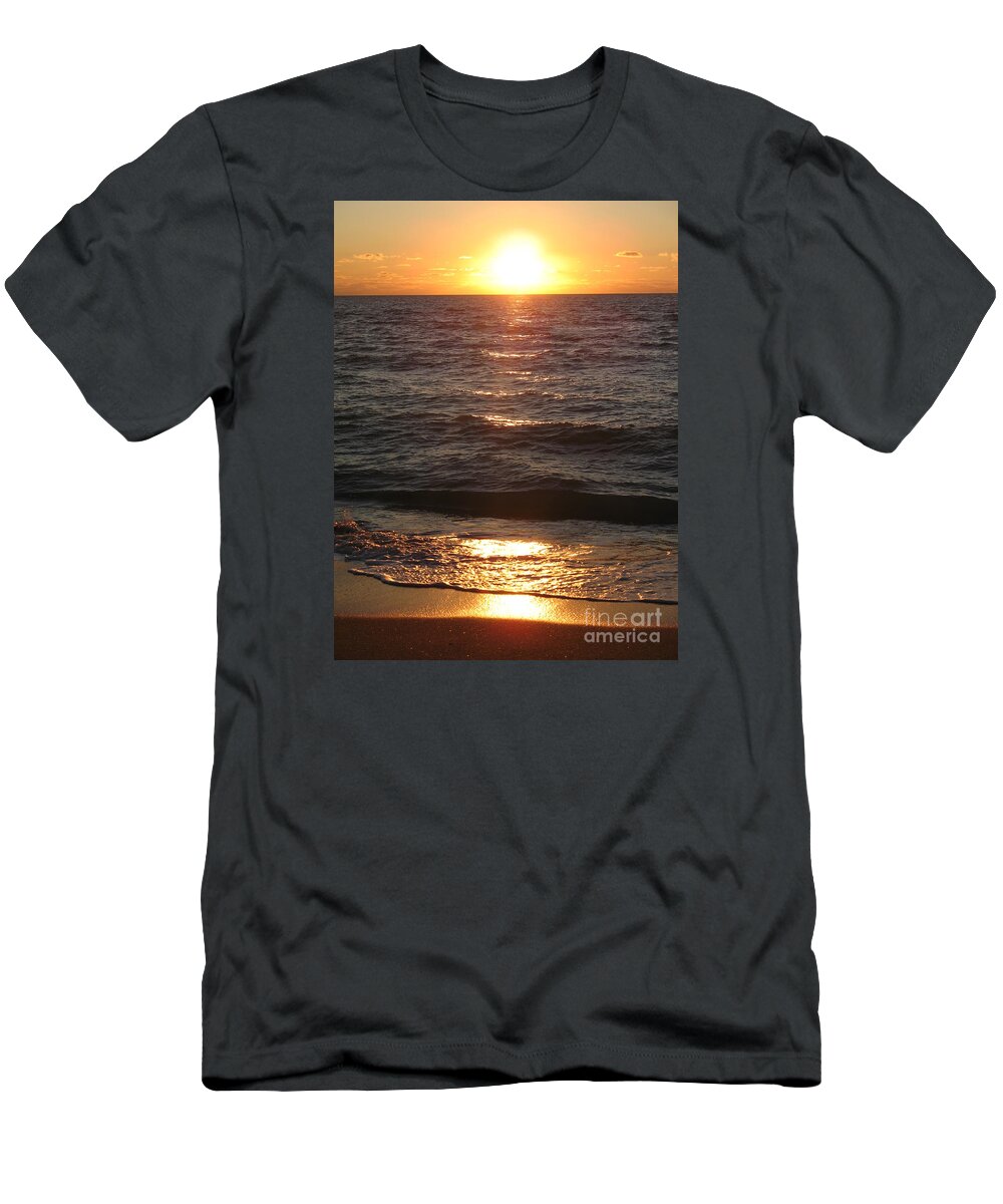 Sunset T-Shirt featuring the photograph Golden Sunset At Destin Beach by Christiane Schulze Art And Photography