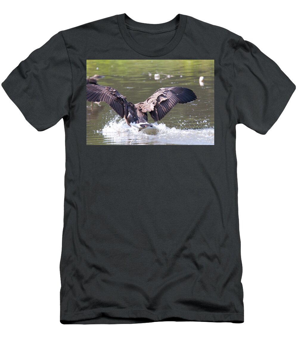 Great Blue Heron Photographs T-Shirt featuring the photograph Goose Landing IV by Vernis Maxwell