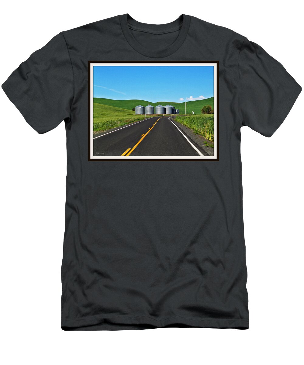 Palouse T-Shirt featuring the photograph Grain Bins by Farol Tomson