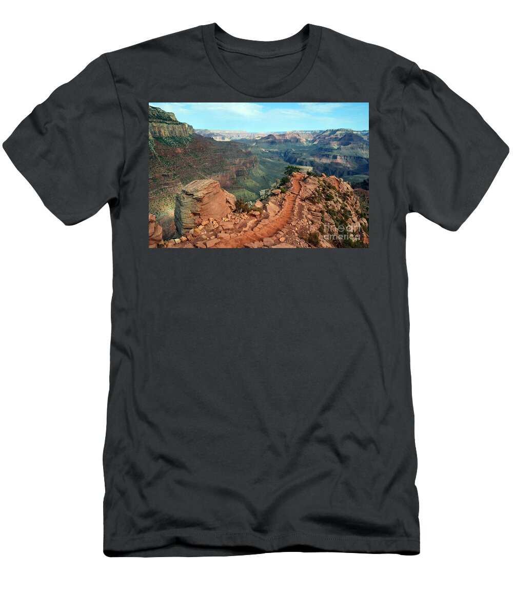 Travelpixpro Grand Canyon T-Shirt featuring the photograph Grand Canyon National Park South Kaibab Trail by Shawn O'Brien
