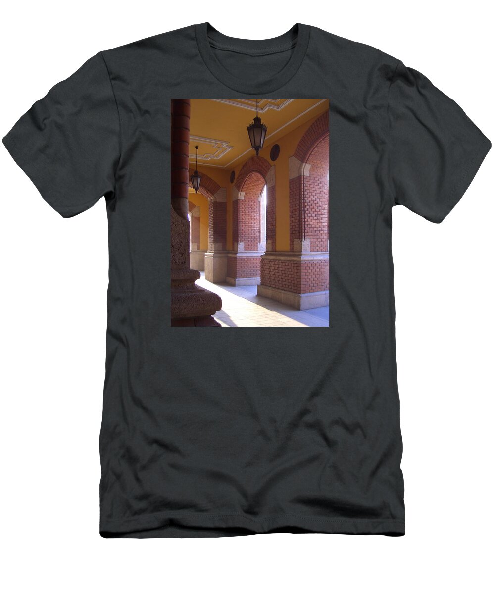 Budapest T-Shirt featuring the photograph Great Central Hall Arches - Budapest by Lin Grosvenor