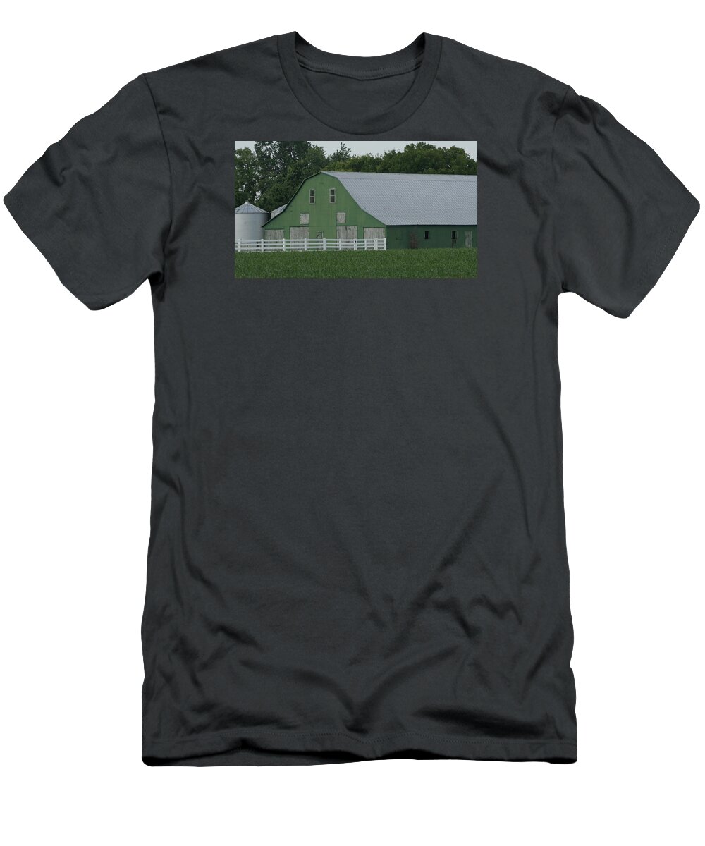 Barn T-Shirt featuring the photograph Kentucky Green Barn by Valerie Collins