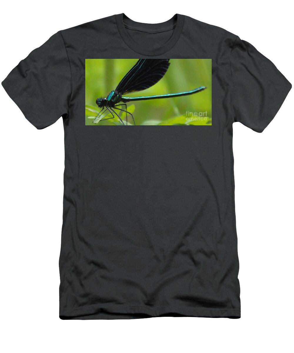 Damselfly T-Shirt featuring the photograph Green Damselfly by Lynellen Nielsen