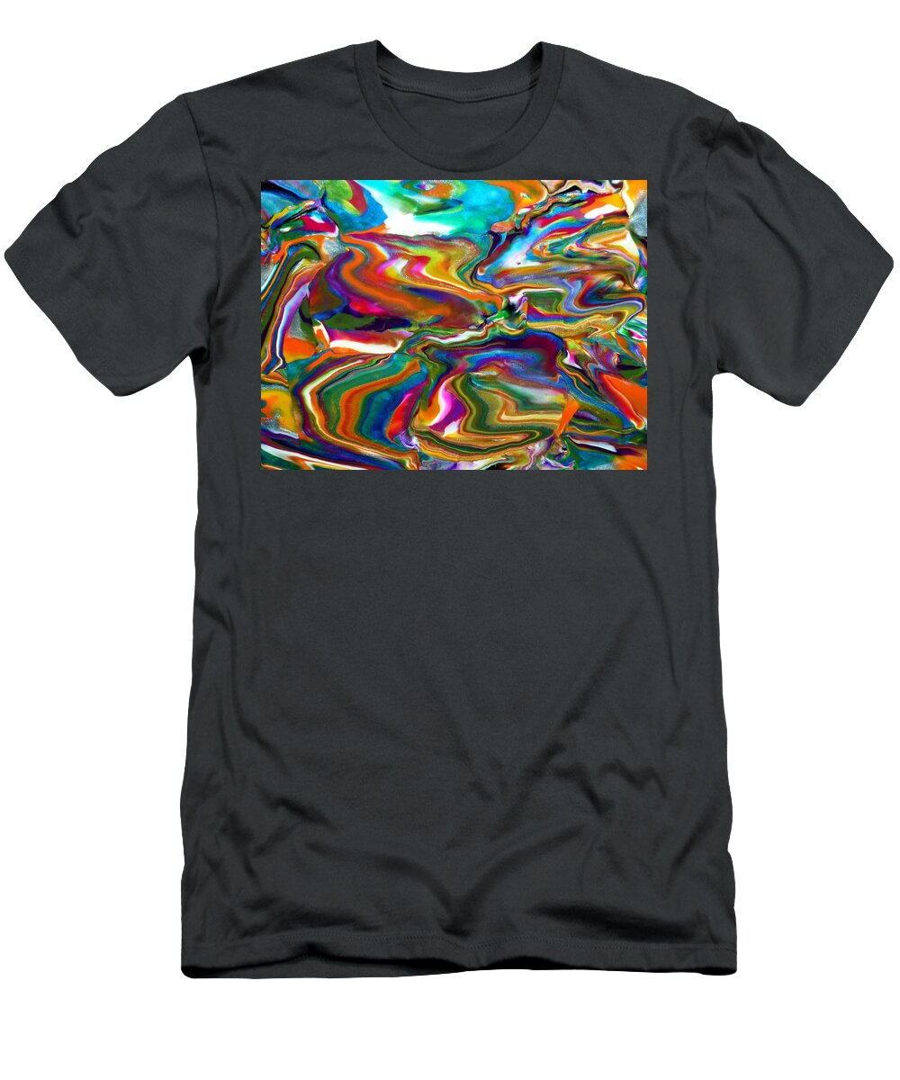 Abstract T-Shirt featuring the mixed media Groovy by Deborah Stanley