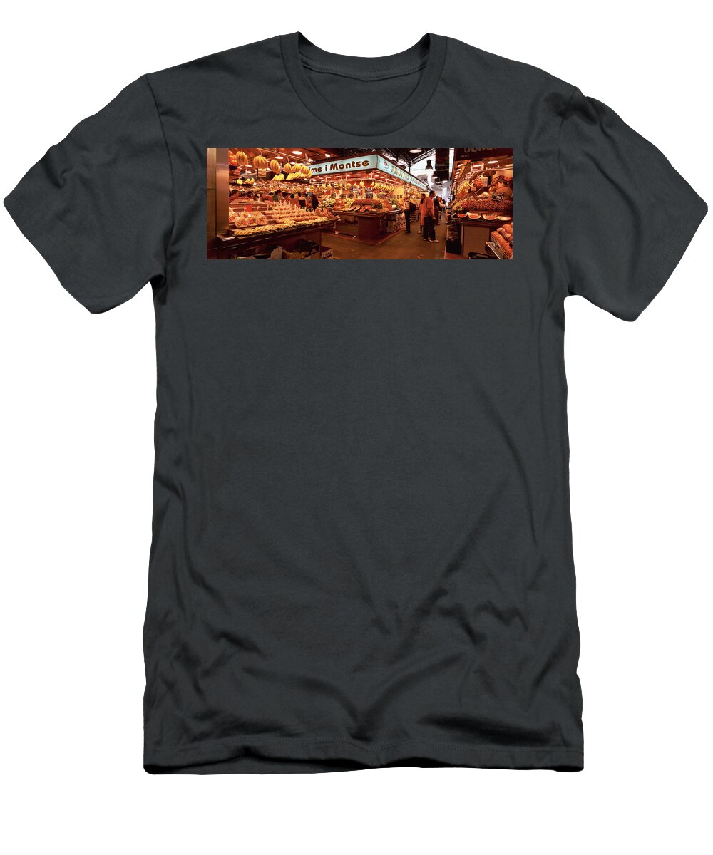 Photography T-Shirt featuring the photograph Group Of People In A Vegetable Market by Panoramic Images
