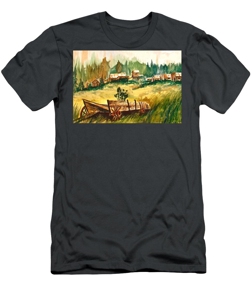 Ashcroft T-Shirt featuring the painting Guess We'll Settle Here III by Frank SantAgata