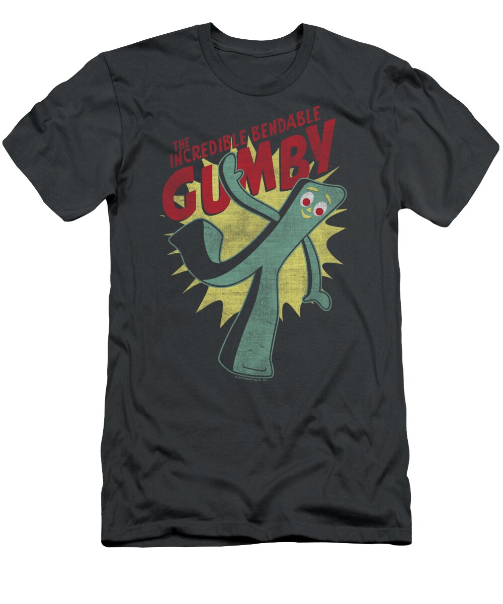 Gumby T-Shirt featuring the digital art Gumby - Bendable by Brand A