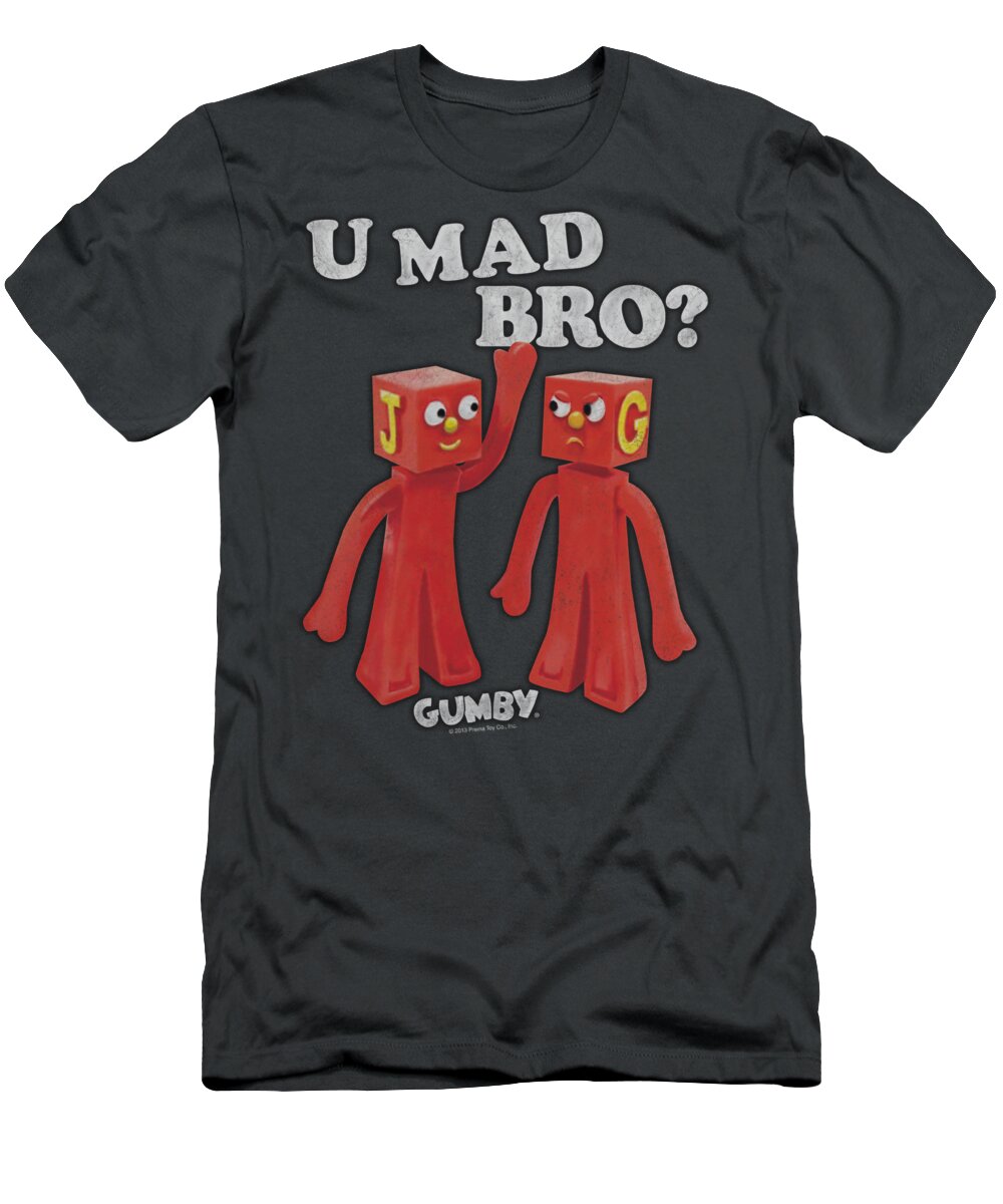 Gumby T-Shirt featuring the digital art Gumby - U Mad Bro by Brand A