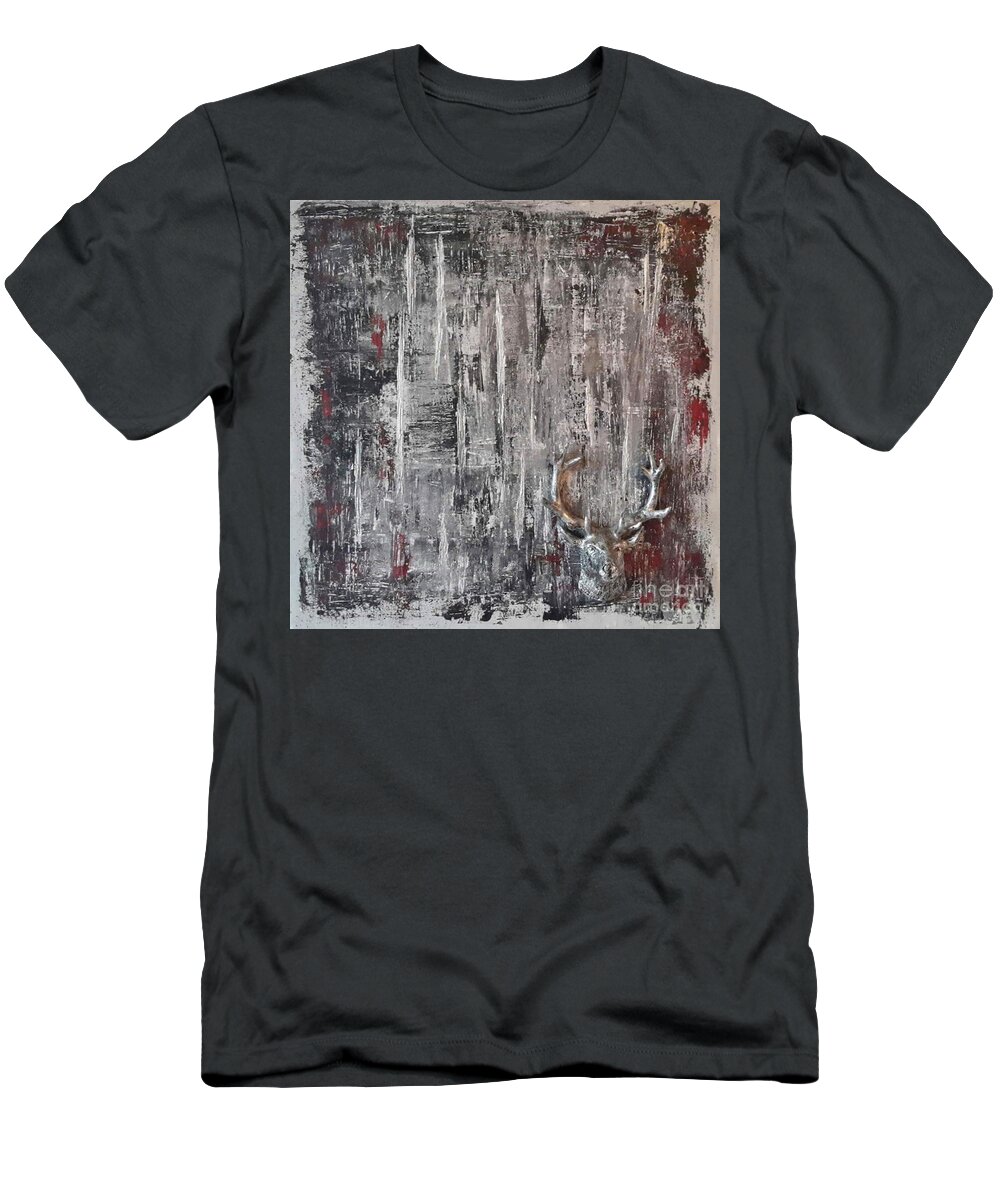 Abstract Painting Strcutured Mix T-Shirt featuring the painting H3 - platzhirsch by KUNST MIT HERZ Art with heart
