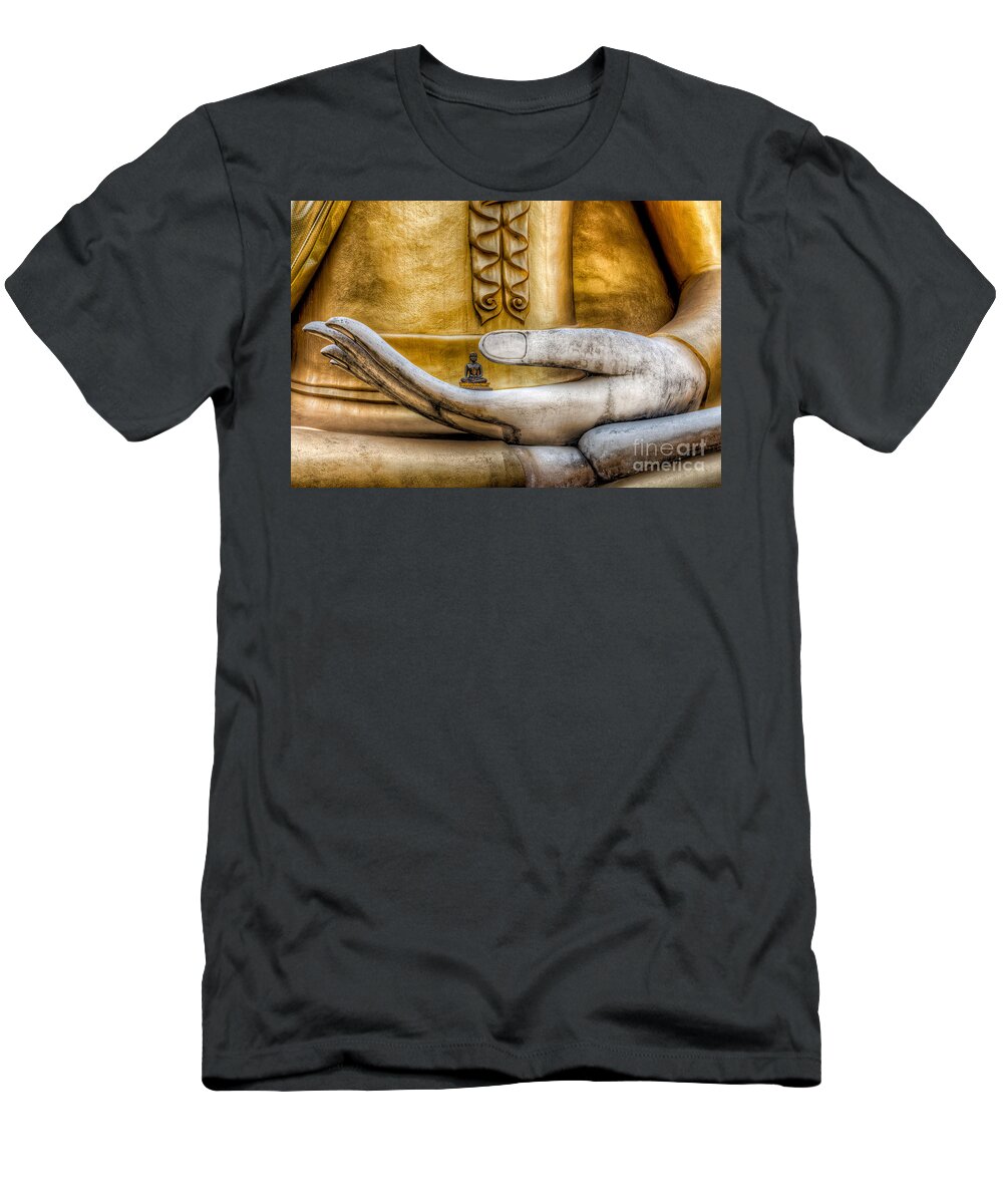 Buddha T-Shirt featuring the photograph Hand of Buddha by Adrian Evans