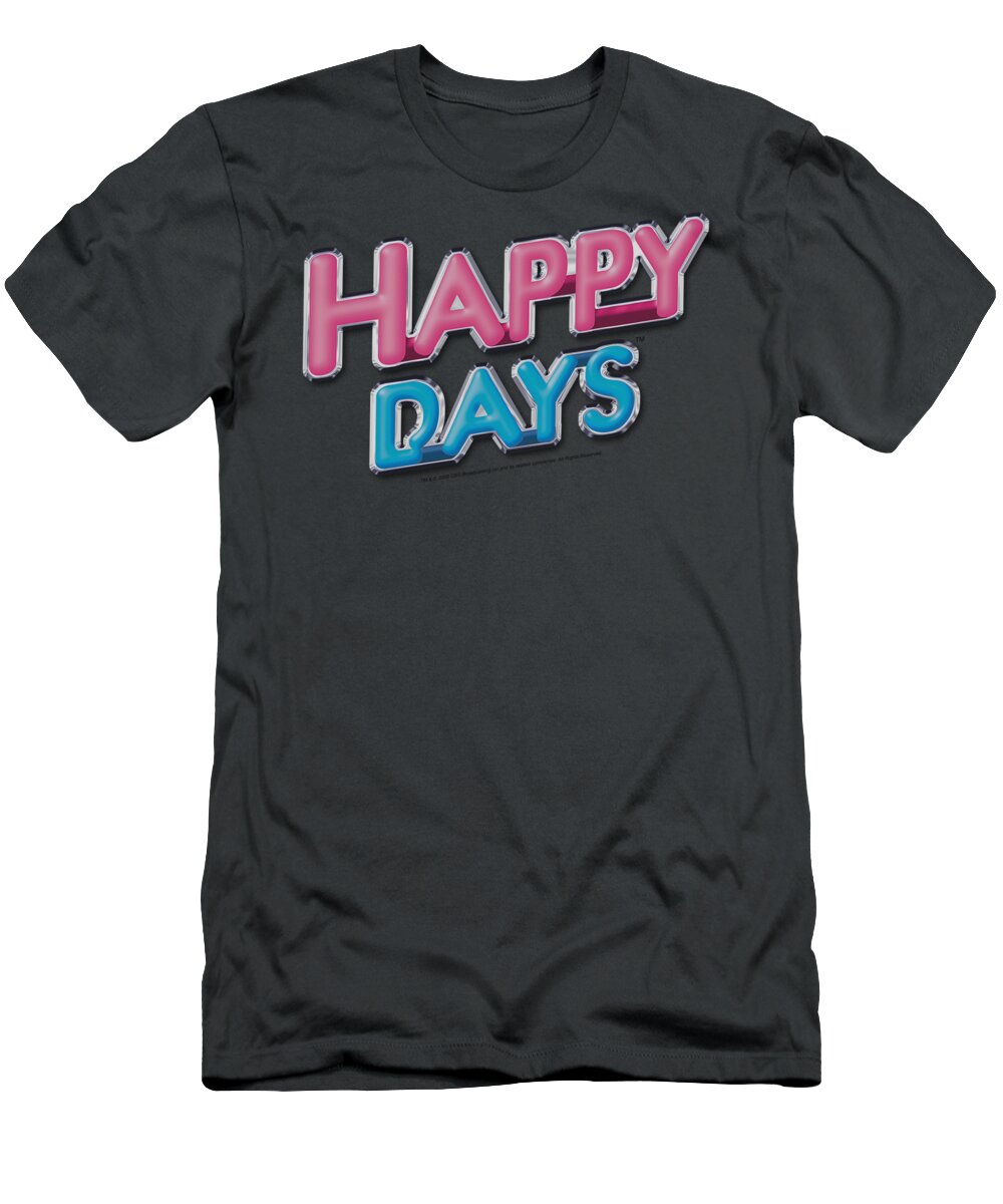 Happy Days T-Shirt featuring the digital art Happy Days - Happy Days Logo by Brand A